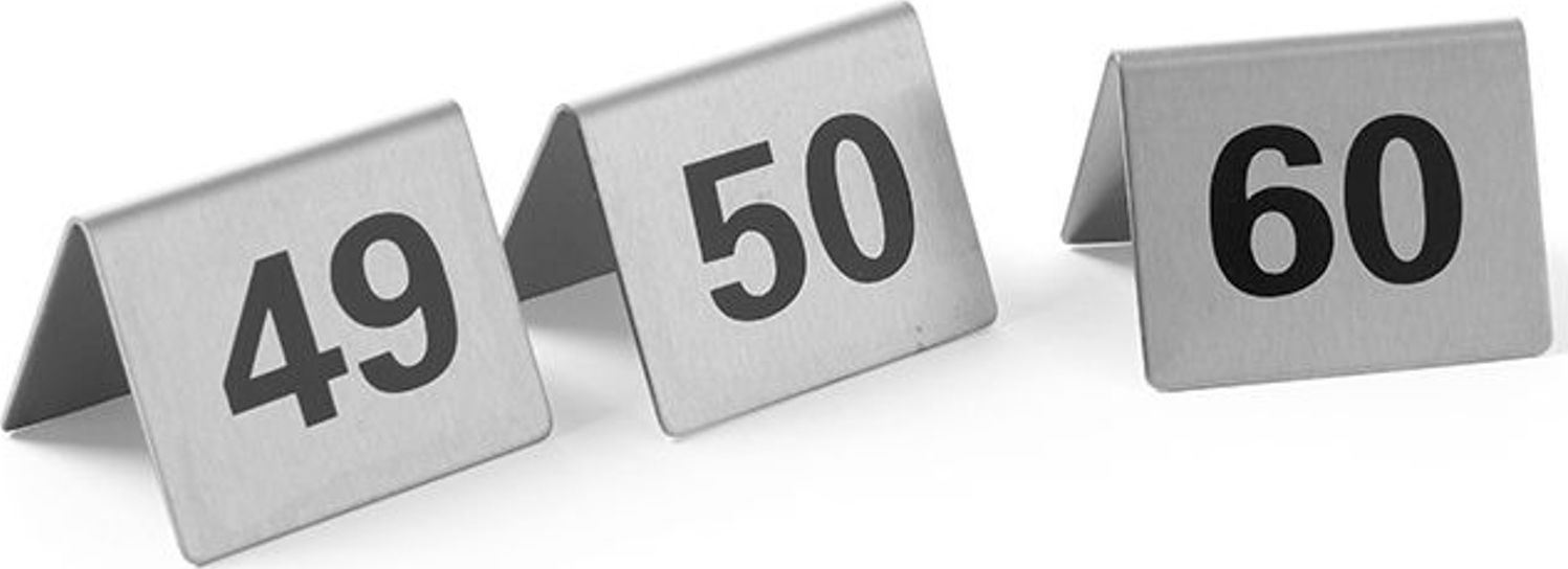 Hendi Tabliczka informacyjna NUMER STOLIKA 49-60 stal nierdzewna zestaw 12szt. - Hendi 663882 Tabliczka informacyjna NUMER STOLIKA 49-60 stal nierdzew