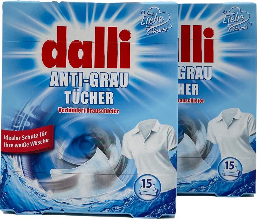Dalli Werke Zestaw: 2x Chusteczki do prania Dalli do tkanin białych po 15szt