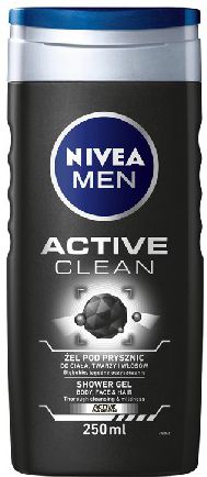 Nivea Żel pod prysznic Active Clean men 250ml - 0184045