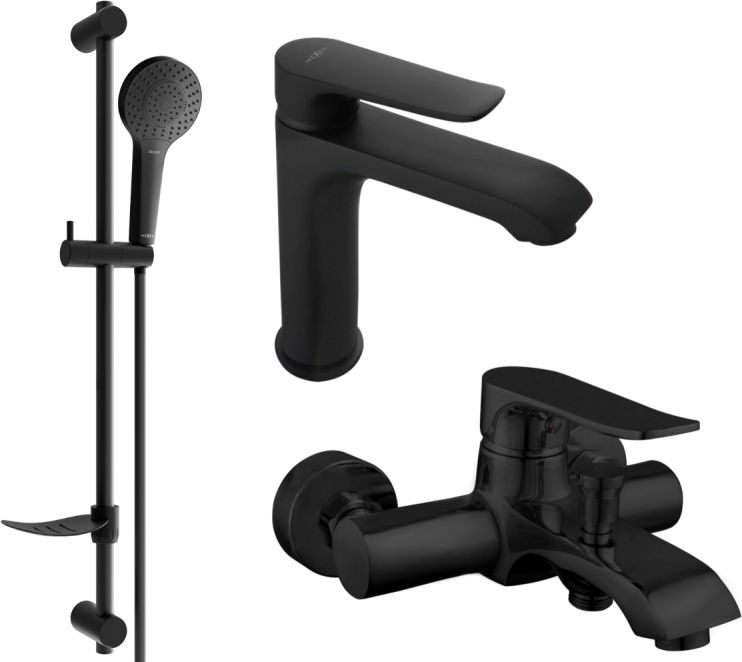 Mexen Mexen Pecos DF05 zestaw wannowy, czarny - 72703DF05-70