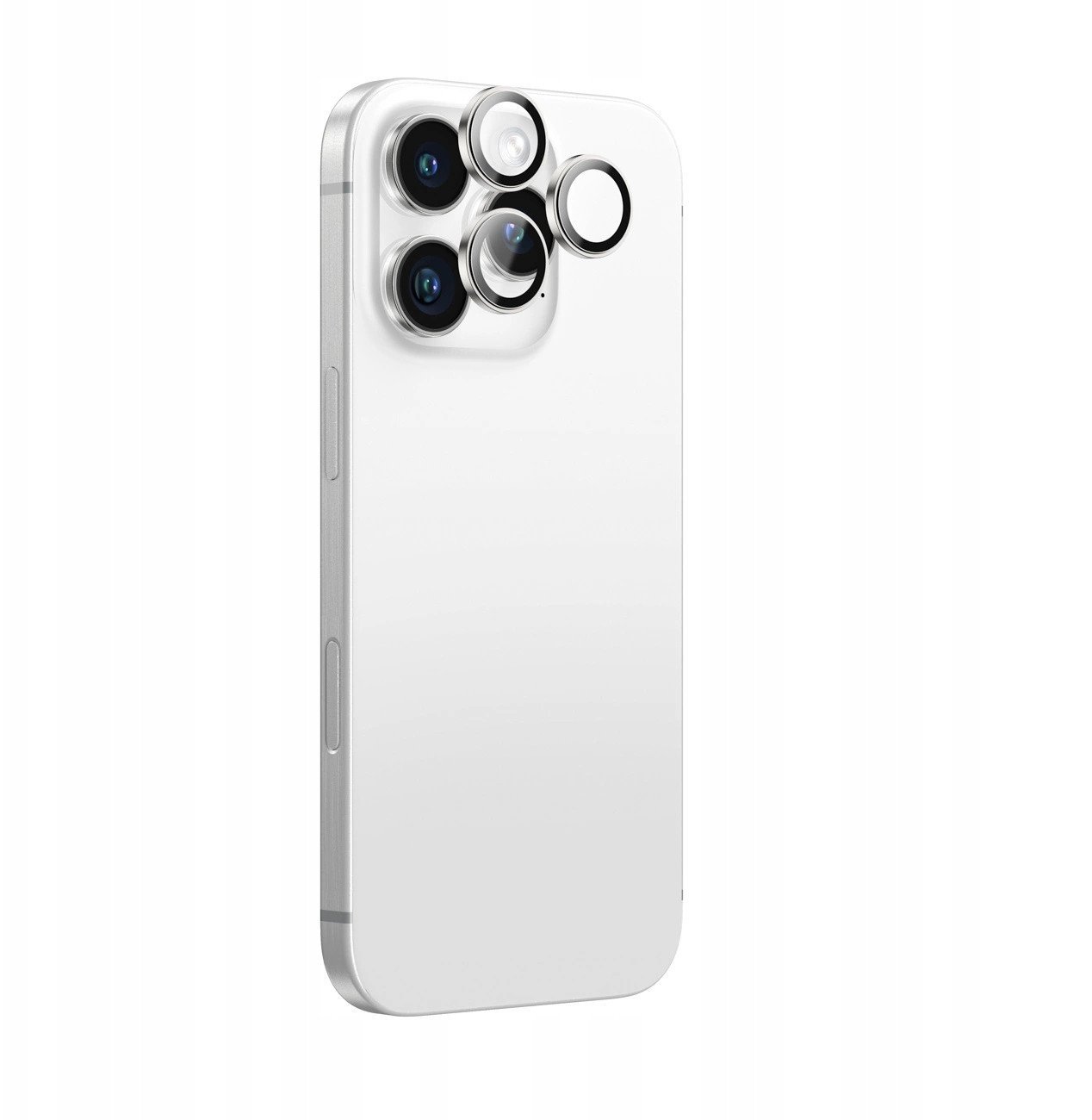Szkło hartowane AMAZINGTHING AR Aluminium 3 Lens Glass z ramką na soczewki aparatu do iPhone 16 Pro / 16 Pro Max - srebrne
