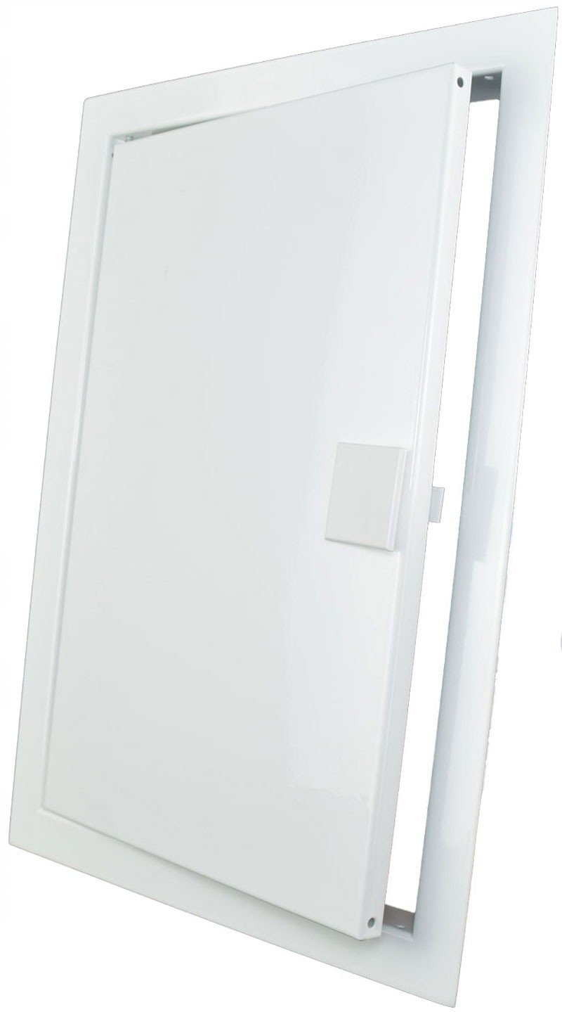 Drzwiczki rewizyjne metalowe białe 400X400 z plastikowym uchwytem DM40X40