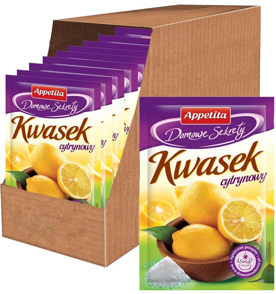 Appetita Domowe Sekrety Kwasek cytrynowy 20 g x 30 sztuk