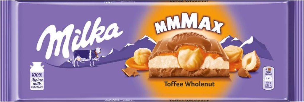 Milka Czekolada mleczna toffi z całymi orzechami laskowymi 300 g