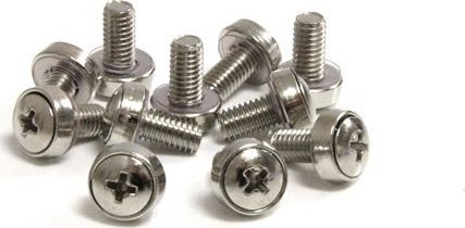StarTech .com 50 Pkg M6 Mounting Screws for Server Rack Cabinet, Screw, Silver, 218 g, 50 pc(s), 75 mm, 124 mm