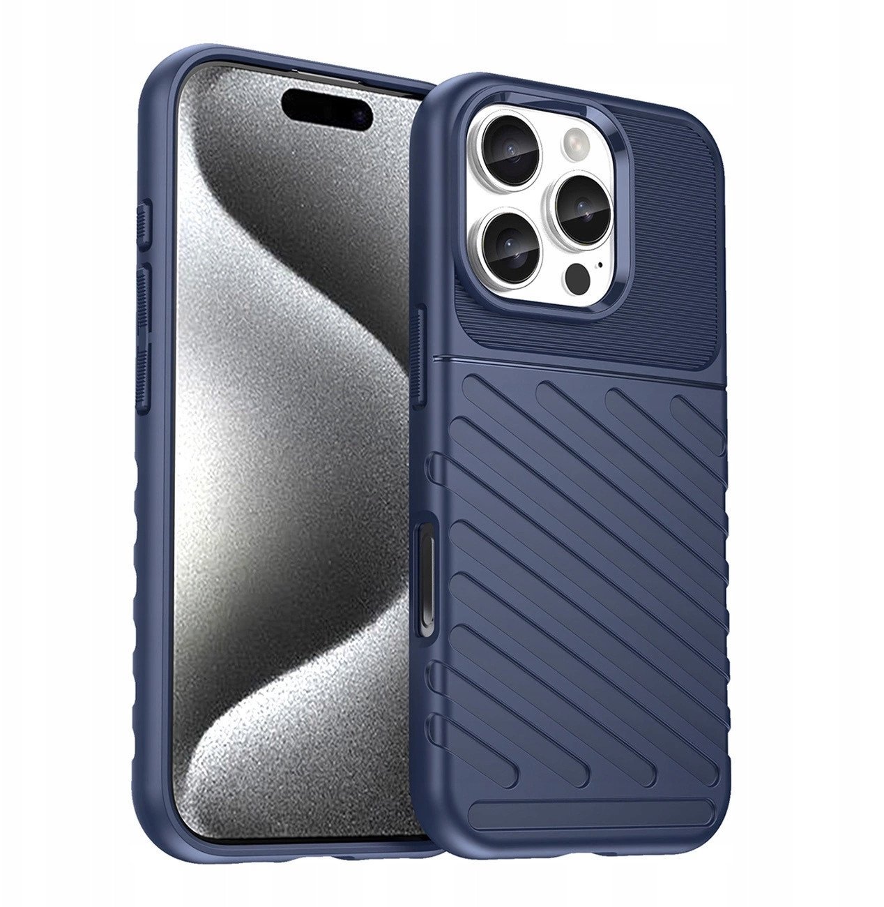 Etui Thunder Case na iPhone 16e silikonowy pancerny pokrowiec - niebieskie