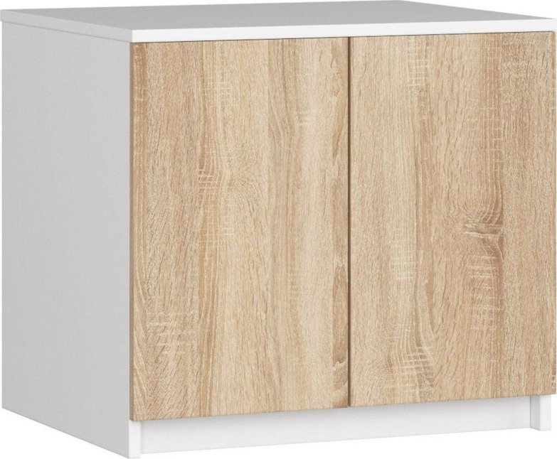 Fabryka Mebli Akord Nadstawka na szafę 60 cm - biała-dąb sonoma - 2 drzwi