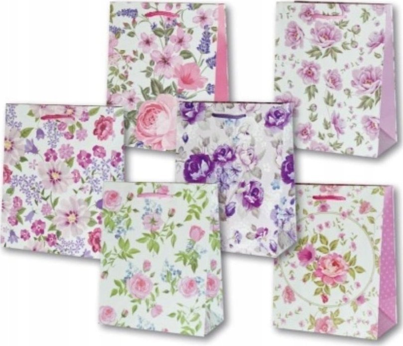 Panorama Torebka ozdobna laminowana PL-2 mała 69 kwiatki