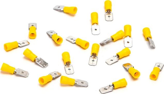 Aigostar Preizolowane zaciski tłoczone na zimno MDD2-250 20 szt., żółte Preizolowane zaciski tłoczone na zimno MDD2-250 20 szt., żółte