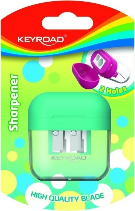 Temperówka plastikowa podwójna z pojemnikiem MIX