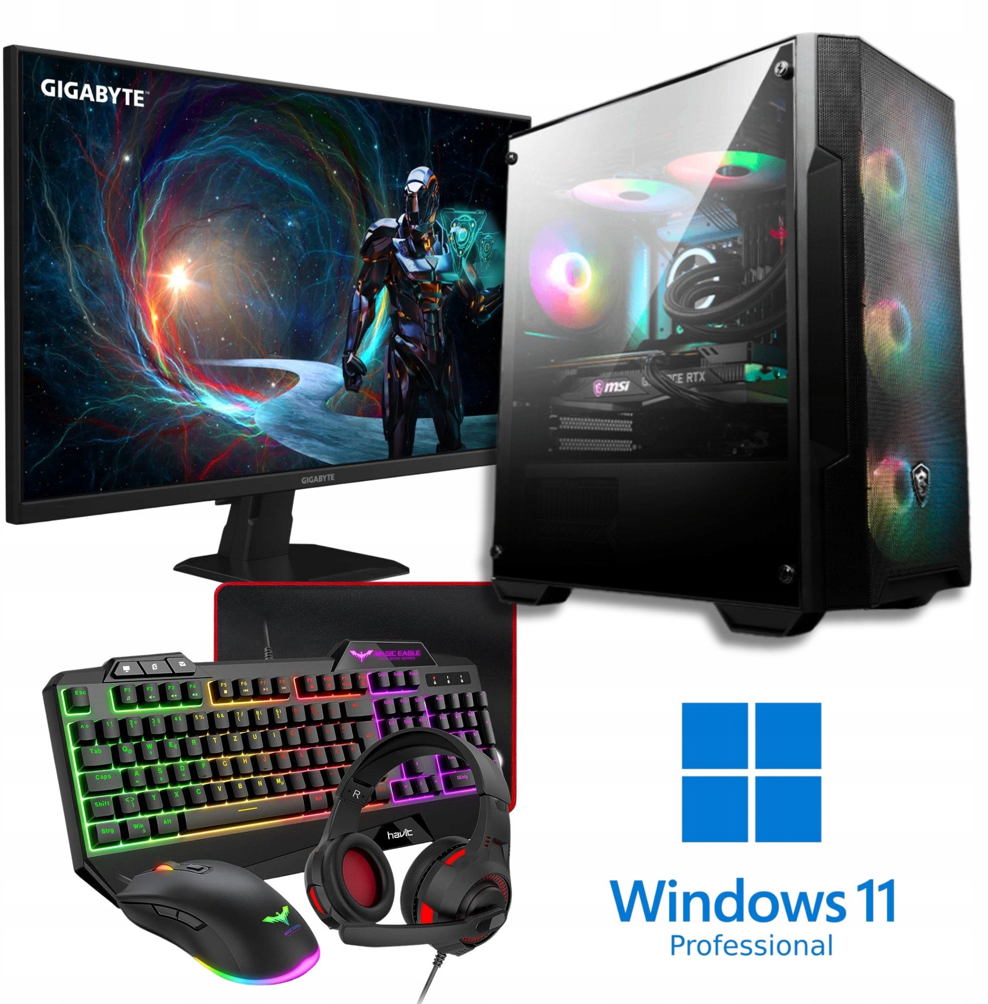 Komputer RYZEN RTX 5050 16GB DDR4 512GB M2 Zestaw Gamingowy