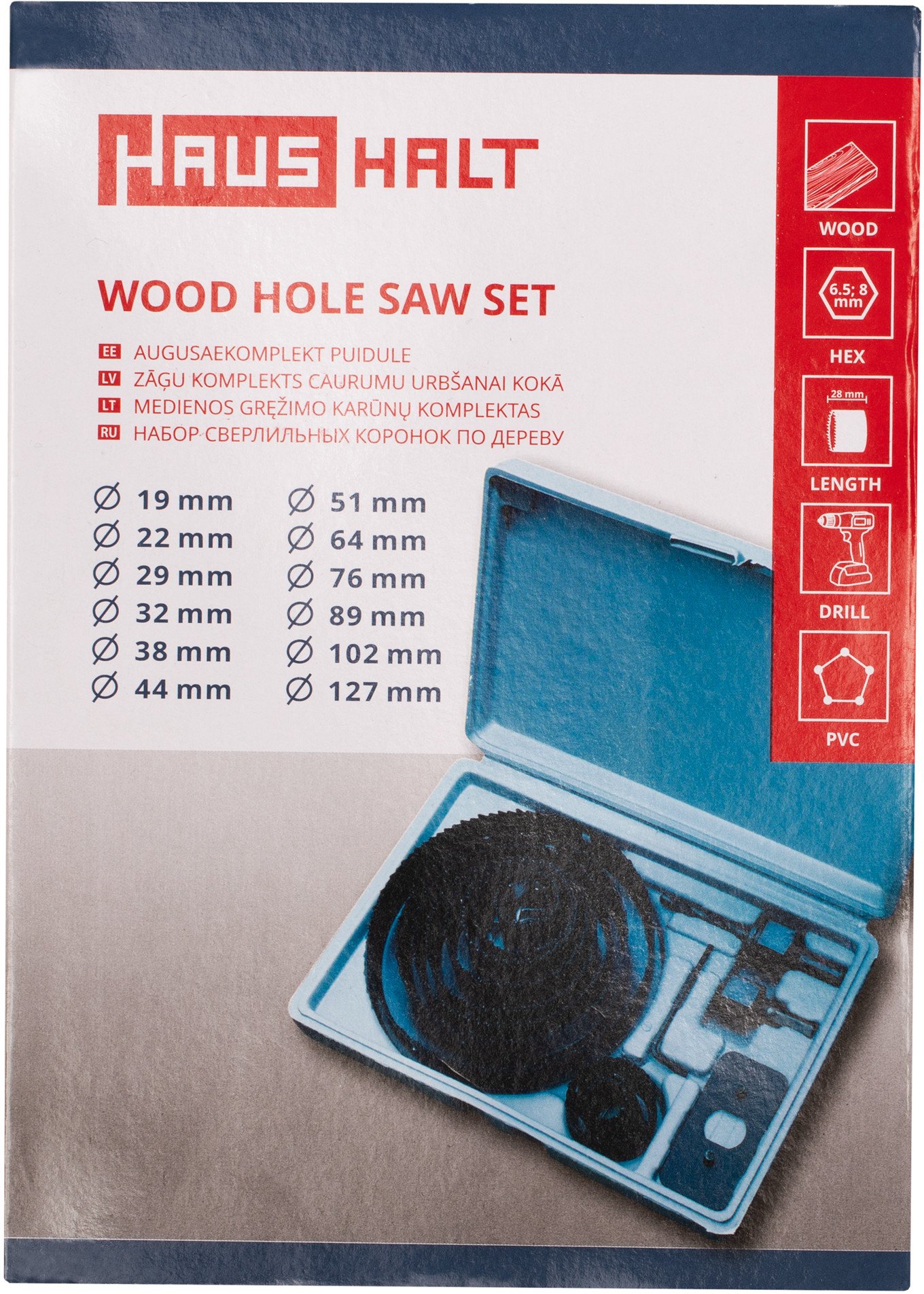 SET FOR WOOD 19-127MM 16PCS