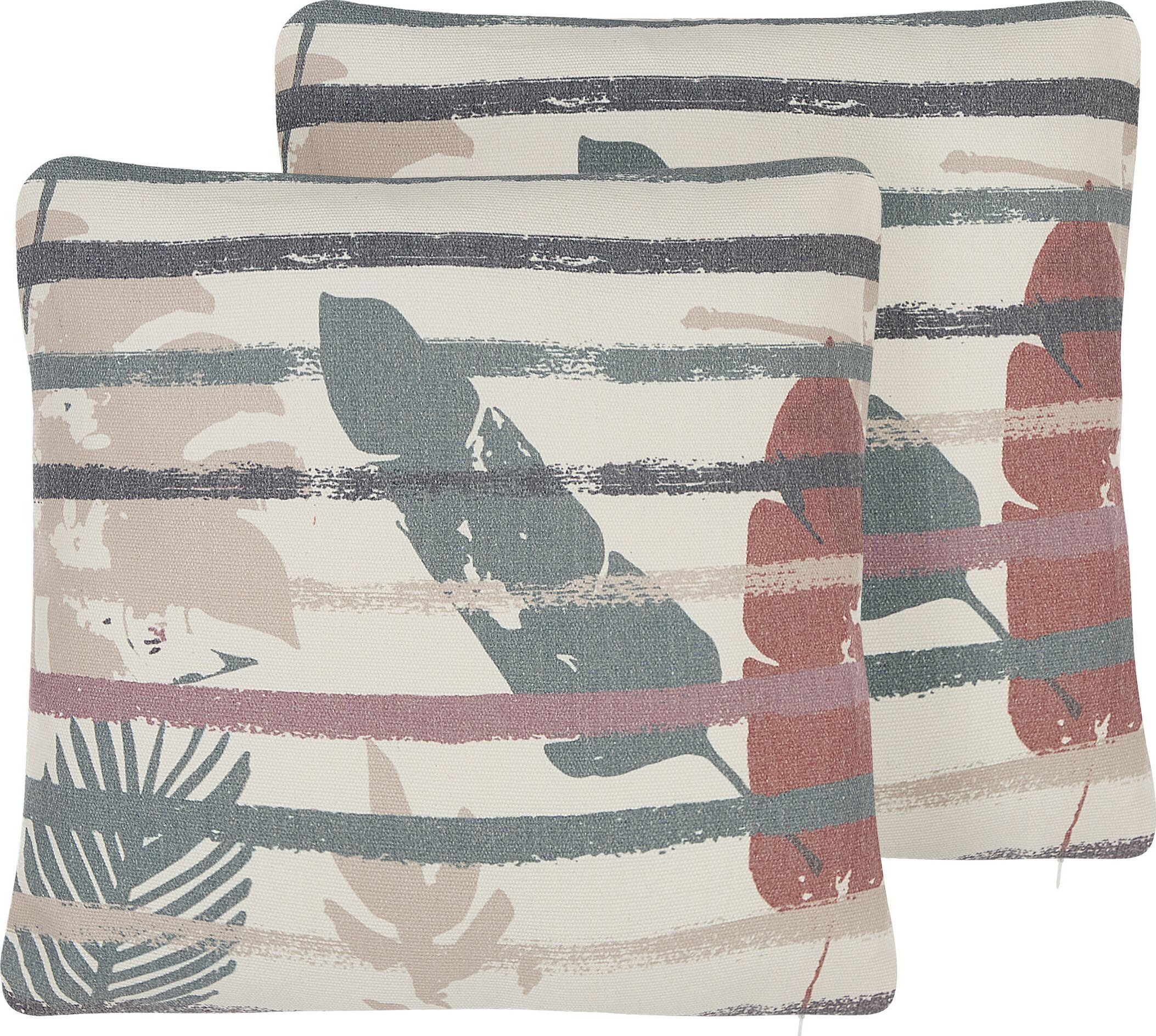 Beliani 2 poduszki dekoracyjne w paski 45 x 45 cm wielokolorowe BIDENS!