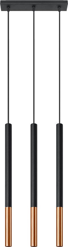Lampa wisząca Lumes Czarno-miedziana lampa wisząca potrójna - EX720-Mozaix