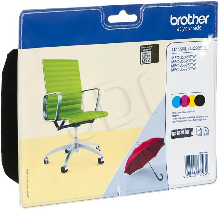 Tusz Brother zestaw tuszy oryginalnych LC229XLVALBP (cyan, magenta, yellow, black)