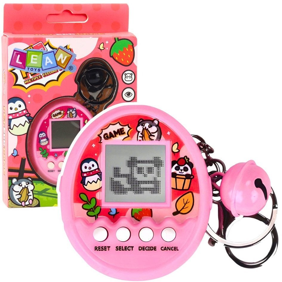 Tamagotchi Pet Egg Gra Elektroniczna 168W1 Brelok Z Dzwoneczkiem Różowa LEAN TOYS