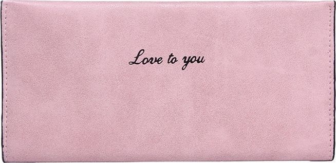 Accessorize Me Duży portfel slim damski pudrowy róż WK20