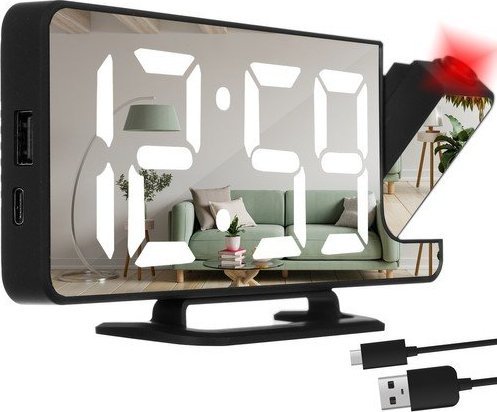 Izoxis Budzik- zegar LED z projektorem Izoxis 19576