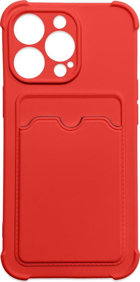Hurtel Card Armor Case etui pokrowiec do iPhone 13 mini portfel na kartę silikonowe pancerne etui Air Bag czerwony