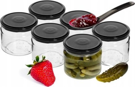 Browin Słoiki na przetwory z zakrętkami 6 szt 330 ml