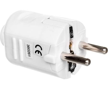 Emos Wtyczka prosta 10/16A 250V 2P+Z biała YV-FA-4Z (P0034)