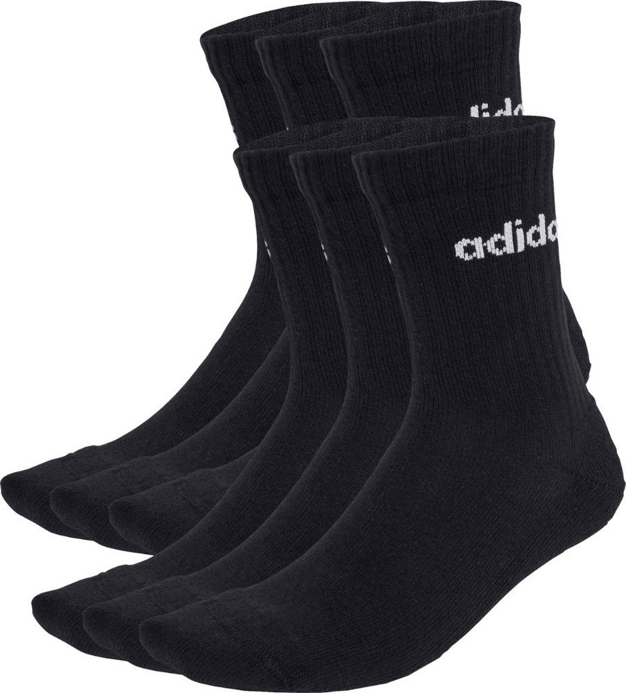 Skarpety adidas Linear Crew Socks Cushioned 6 Pair Pack czarne JL6094 37-39