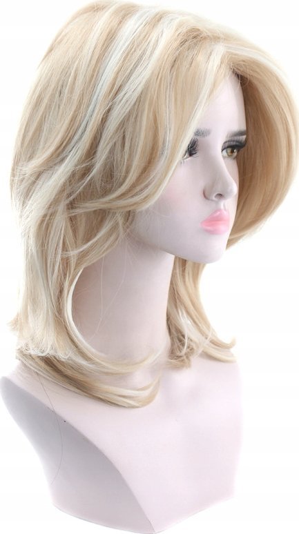 Korbi PERUKA WŁOSY DŁUGIE BLOND PASEMKA FALOWANE NA SIATCE W99