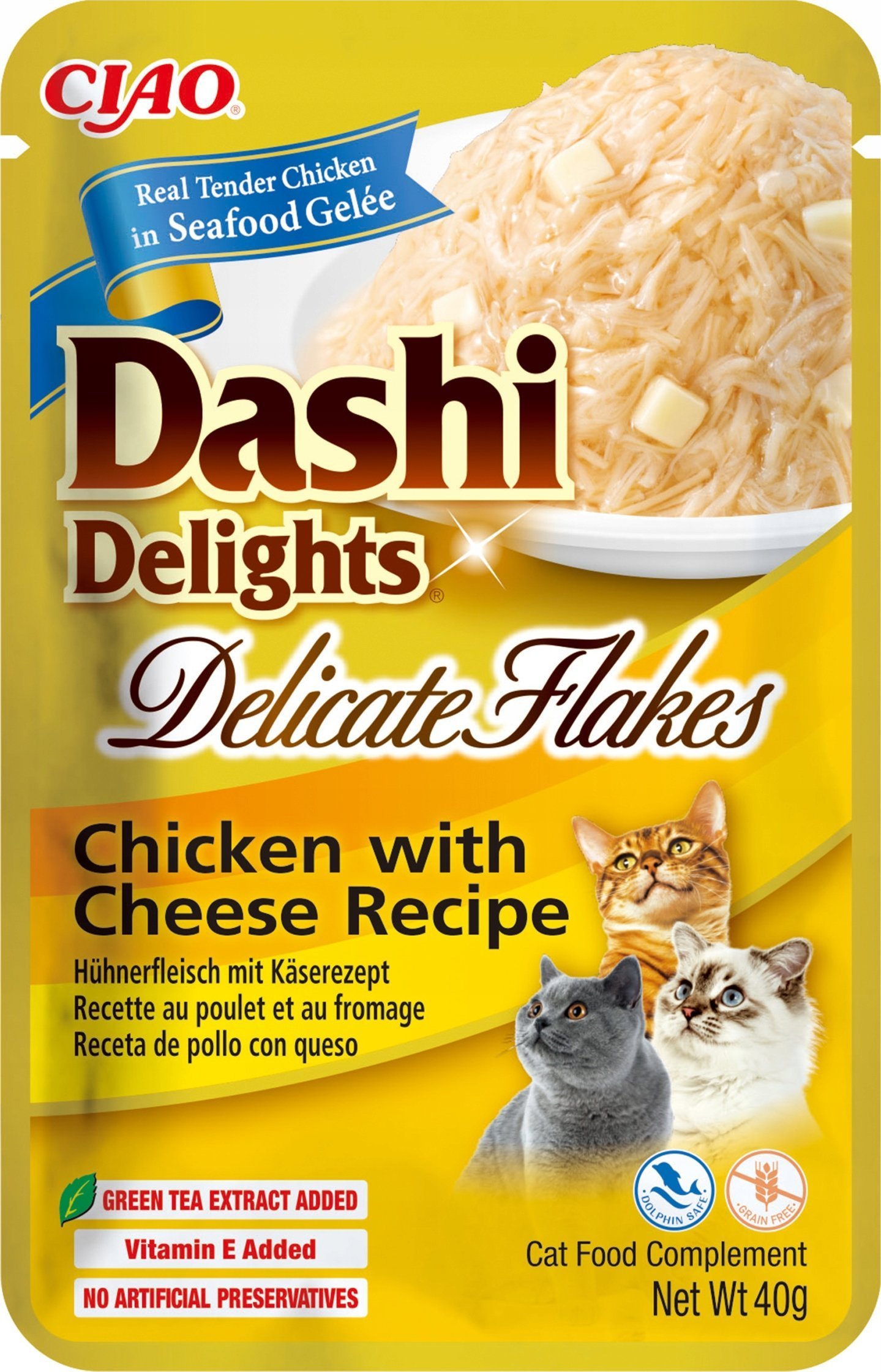 INABA CAT DASHI DELIGHTS FLAKES CHICKEN CHEESE 40g