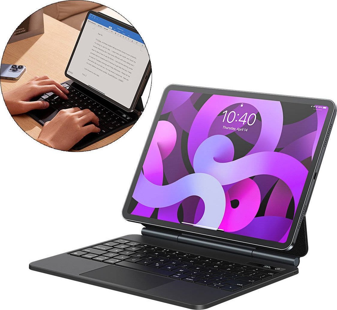 Baseus Etui z klawiaturą Brilliance do Apple iPad Air 10.9/iPad Pro 11/iPad 10.9 2022 (10. gen) szare