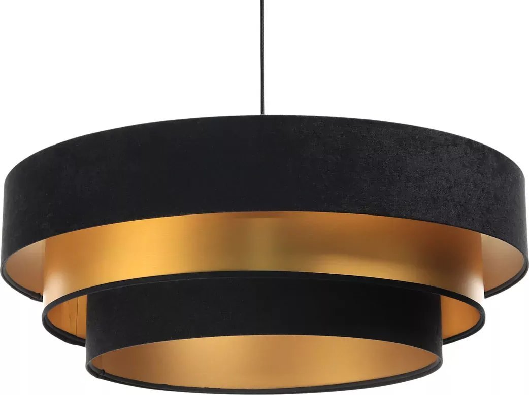 Lampa wisząca Lumes Czarno-złota welurowa lampa wisząca glamour - S454-Vrasa