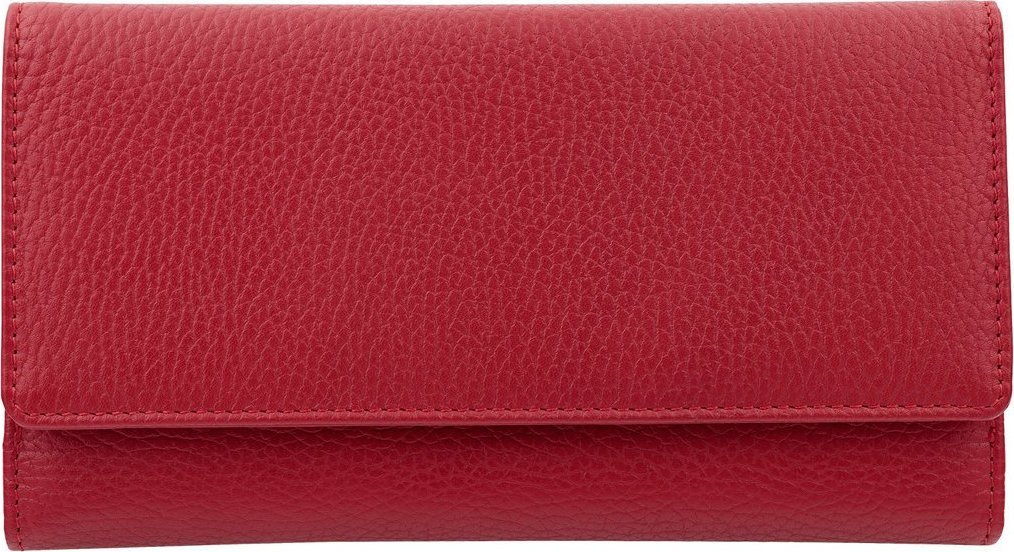 KORUMA Skórzany portfel damski na karty z ochroną RFID i miejscem na smartfon (Czerwony) Uniwersalny