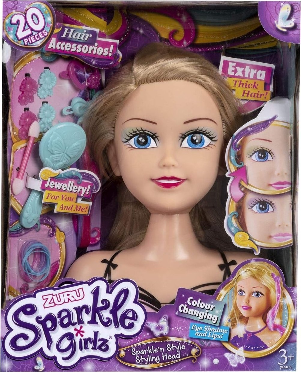 Sparkle Girlz SPARKLE GIRLZ styling head with color changing eyes, 10029/10097