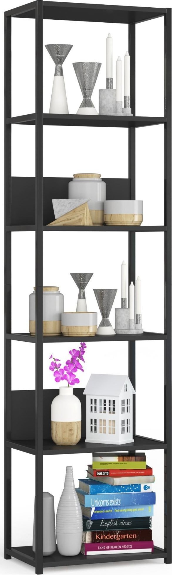 Fabryka Mebli Akord Regał industrialny metalowy 50 cm - czarny-czarny - 6 półek