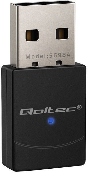 Qoltec Bezprzewodowy Ultra szybki mini adapter WiFi 6 Standard AX Bluetooth 5.4 USB 900Mbps