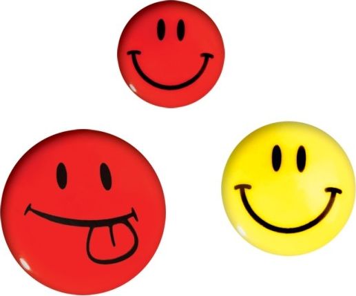 Tetis Magnesy do tablic TETIS 8szt. 20mm żółte uśmiechy Tetis