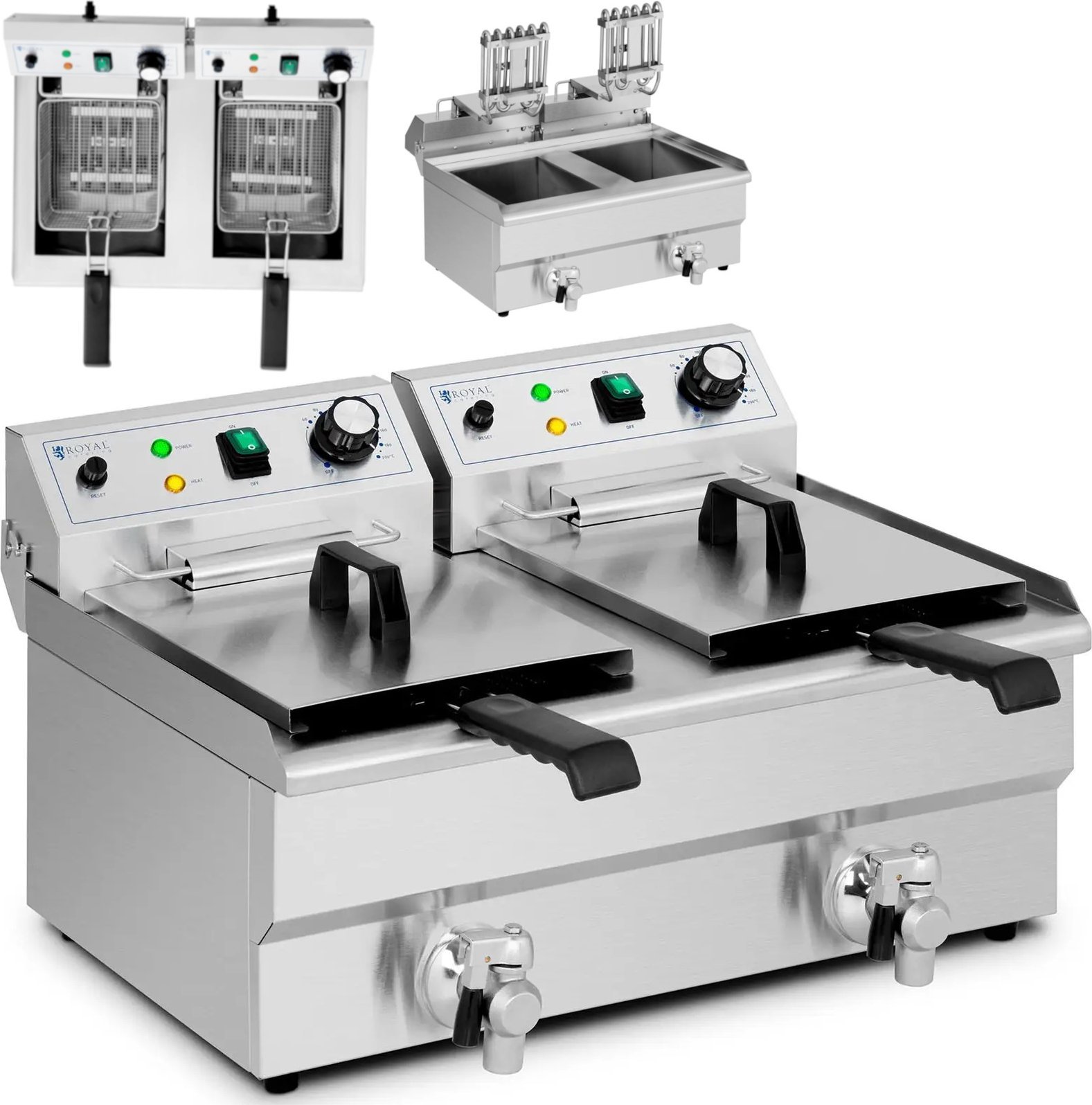 Royal Catering Frytownica podwójna dwukomorowa 2 x 11 l 6000 W Frytownica podwójna dwukomorowa 2 x 11 l 6000 W