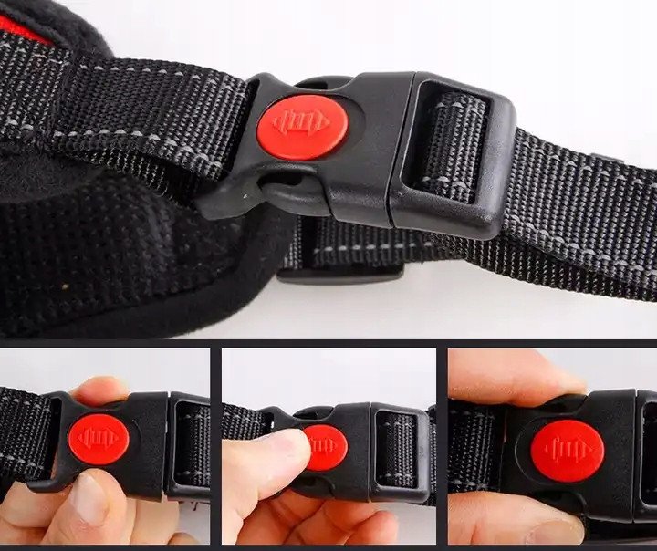 MOCNE SZELKI DLA PSA BEZUCISKOWE SPACEROWE REGULOWANE ODBLASK ROZMIAR S