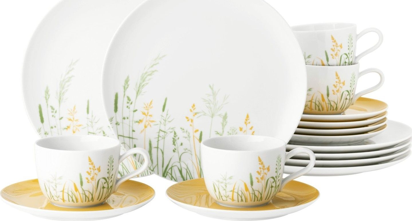 Serwis kawowy dla 6 osób biały - porcelana Seltmann