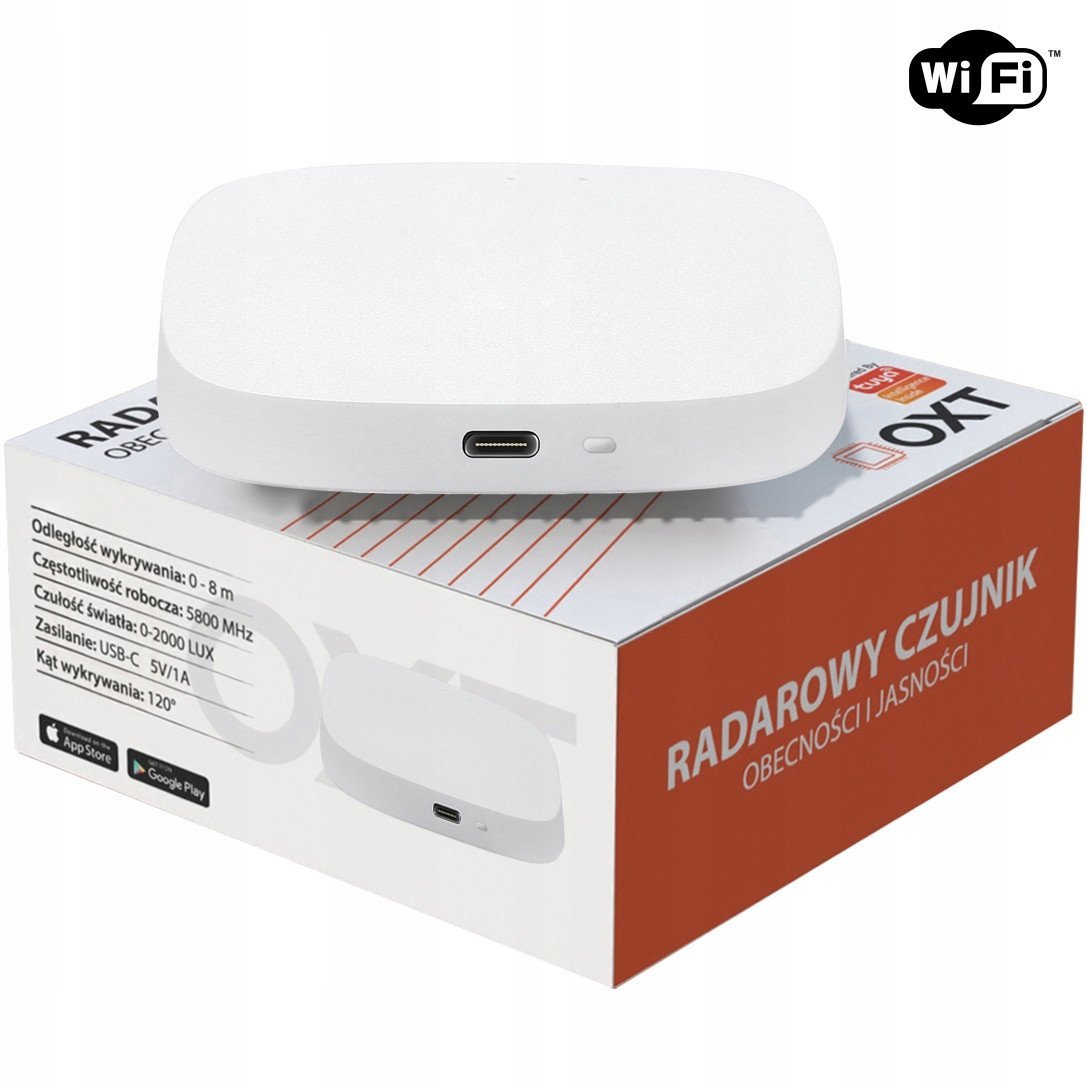 OXT Czujnik radar obecności jasności USB WiFi TUYA T155