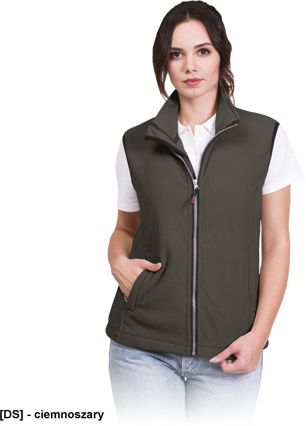 Reis VHONEY-L bezrękawnik damski z polaru, kołnierz ze stójką - ciemnoszary L