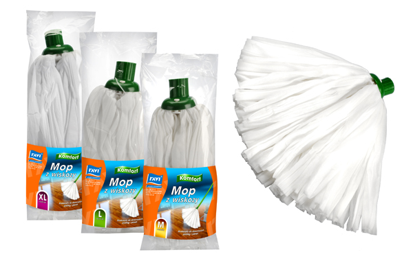 Ravi Wkład do mopa paskowy biały z wiskozy L