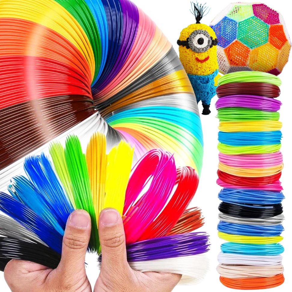 Zestaw 20 Kolorowych Filamentów 3D Do Długopisu 100M Wysoka Jakość Materału