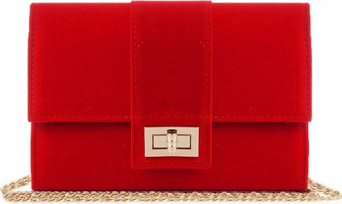 Solome CZERWONA KOPERTÓWKA TOREBKA DAMSKA SOLOME M2 ZAMSZ
