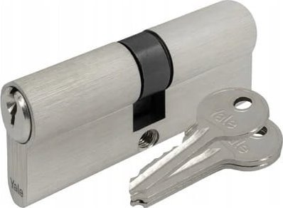 LOB Wkładka do zamka do drzwi 35/35 mm Nikiel satyna + 3 klucze