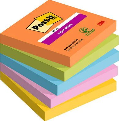 Post-It 3M Karteczki samoprzylepne Post-it® Super Sticky, BOOST, 76x76mm, 5x90 kart.