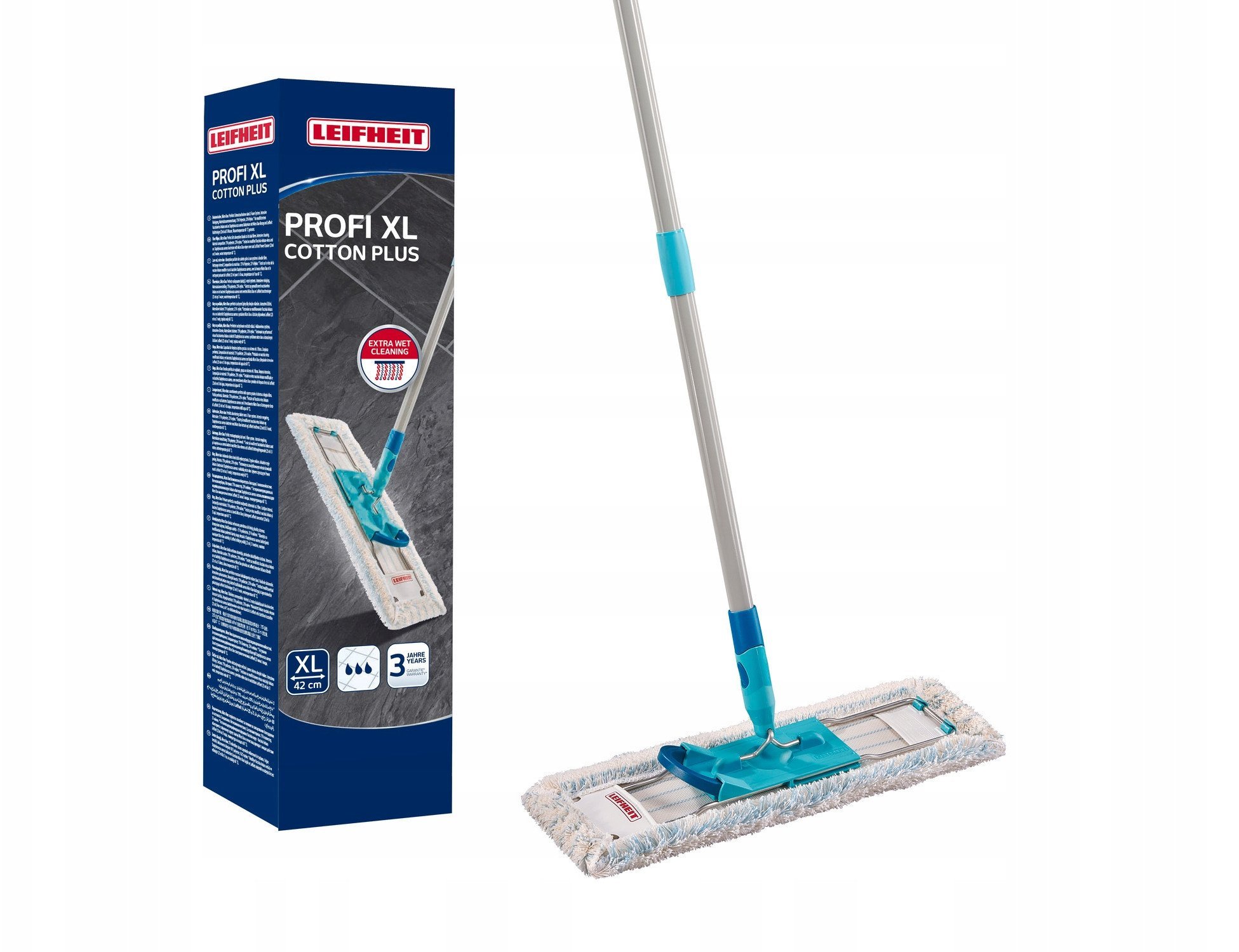 LEIFHEIT Floor brush with folding cat box Profi XL cotton plus 42cm 4006501554567