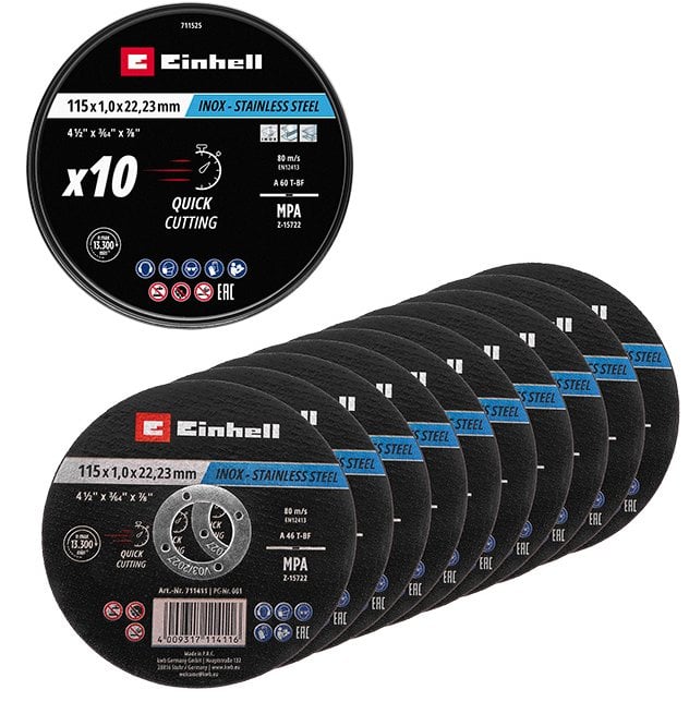 ZESTAW TARCZ DO METALU 115X1,0 MM, 10 SZT.