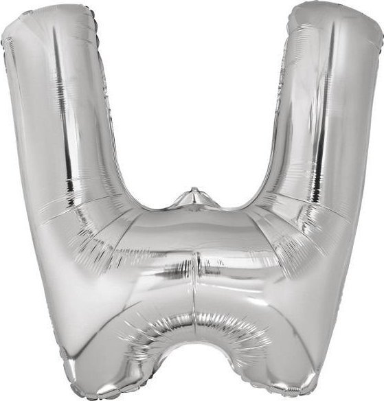Balon foliowy litera W srebrna 79x86cm