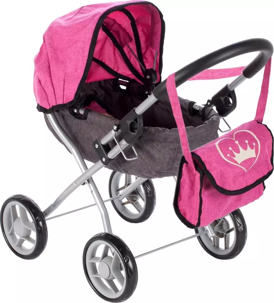 MalPlay WÓZEK DLA LALEK GŁĘBOKI GONDOLA KSIĘŻNICZKA RÓŻOWY