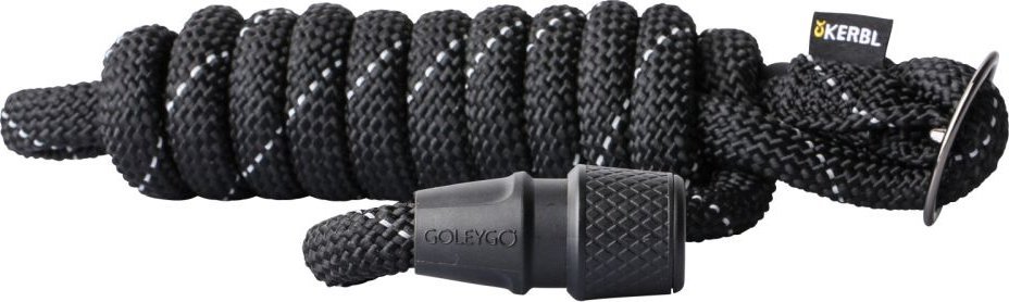 Triton KERBL Smycz sznurkowa GoLeyGo, z Adapterem,czarna, 8mm x 140-200cm,S,max.15kg